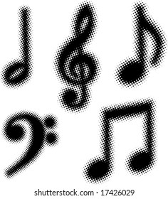 music notes set (dots design series)