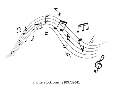 Music Notes Set Isolated On White Stock Vector (Royalty Free ...