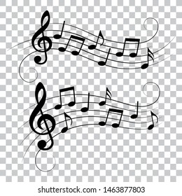 Music notes set, musical design elements, vector illustration.