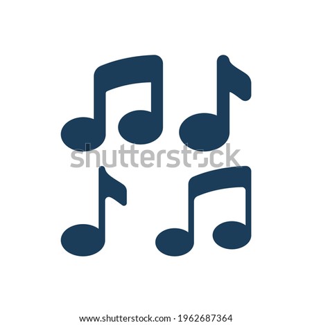 Music notes. Set of musical note icons. Thin and bold music note symbols set.