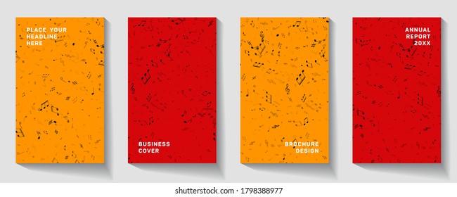 Music notes and shadow. Abstract musical background. Music album cover.  Mensural musical notation.
