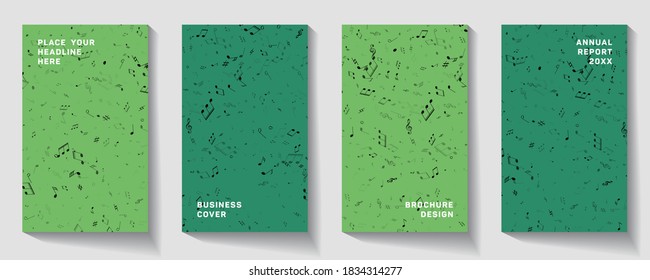 Music notes and shadow. Abstract musical background. Music album cover.  Karaoke bar poster.