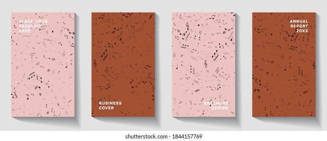 Music notes and shadow. Vector music note background design. Music album cover.  Karaoke bar poster.