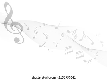 Music notes and shadow.Abstract musical background. Vector illustration.Mensural musical notation.Black notes symbols.Note value.Music staff.
