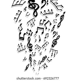 Music notes and shadow.Abstract musical background. 