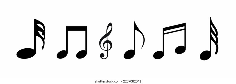 Music notes sign icon set. Stock vector.