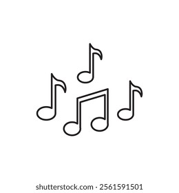 Music notes sign icon. vector Musical symbol linear illustration for web and app..eps