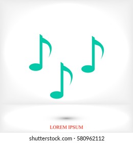 Music notes sign icon, vector best flat icon, EPS