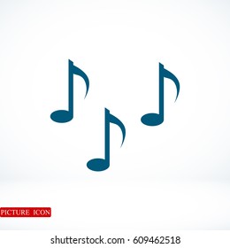 Music notes sign icon, vector best flat icon, EPS