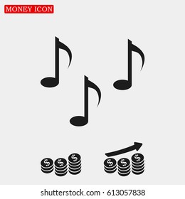 Music notes sign icon, vector best flat icon, EPS