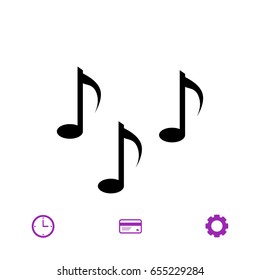 Music notes sign icon, vector best flat icon, EPS