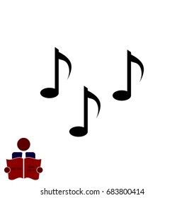 Music notes sign icon, vector best flat icon, EPS