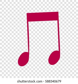Music notes sign illustration. Vector. Bordo icon on transparent background.
