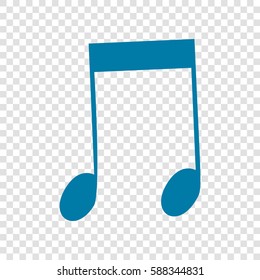 Music notes sign illustration. Vector. Cerulean icon on transparent background.