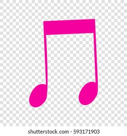 Music notes sign illustration. Vector. Magenta icon on transparent background.