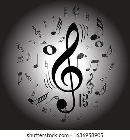Music notes signs icons design