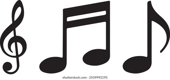 Music Notes silhouette icon vector on white background.