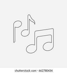 Music notes simple icon. Contour illustration.