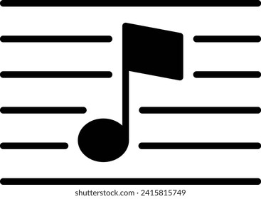 Music notes solid and glyph vector illustration