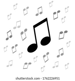 Notas musicales, canciones, melodía o melodía iconos vectoriales planos para aplicaciones musicales y sitios web. Ilustración vectorial eps 10