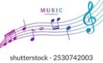 Music notes, song, melody or tune neon realistic vector icon for musical apps and websites background vector illustration