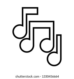 Music notes, song, melody or tune. Line icon - Vector