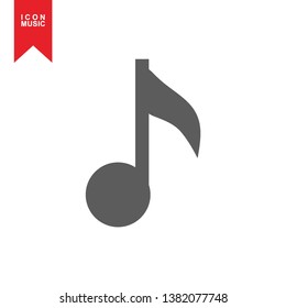 Music notes, song, melody or tune flat vector icon for musical apps and websites - Vector