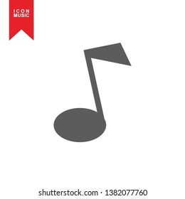 Music notes, song, melody or tune flat vector icon for musical apps and websites - Vector