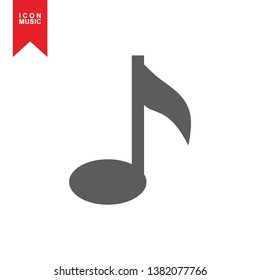 Music notes, song, melody or tune flat vector icon for musical apps and websites - Vector