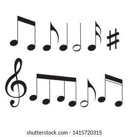 Music notes song melody or tune flat vector icon isolated for musical apps and websites