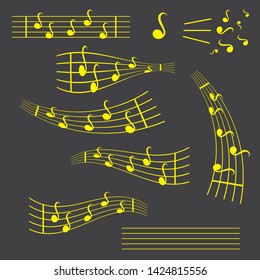 Music notes, song, melody or tune flat vector icon for musical apps and websites eps