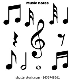 Music notes, song, melody and tune vector icon