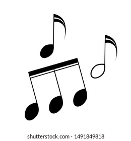 Music notes, song, melody or tune flat vector icon for musical apps and websites  isolated on white background - vector illustration
