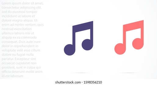 Music notes, song, melody or tune flat vector icon for musical apps and websites acoustic guitar vector icon.classic,instrument, musical,rock,sound,acoustic,string,play,electric,concert