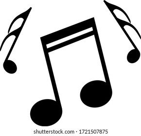 Music notes, song, melody or tune flat vector icon for musical apps and websites