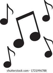 Music notes, song, melody or tune flat vector icon for musical apps and websites.