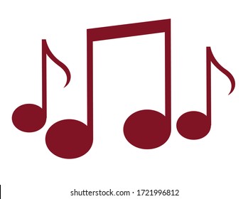 Music notes, song, melody or tune flat vector icon for musical apps and websites.