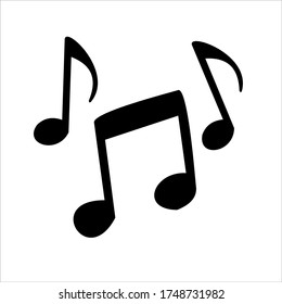 Music notes, song, melody or tune flat vector icon for musical apps and website