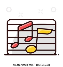 Music notes, song, melody or tune flat vector icon for musical apps and websites