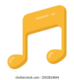 Music notes, song, melody or tune flat vector icon for musical apps and websites