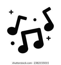 Music notes, song, melody or tune flat vector icon for musical apps and websites, trendy design