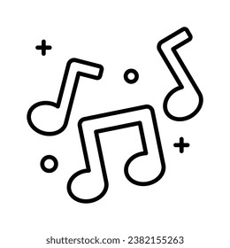 Music notes, song, melody or tune flat vector icon for musical apps and websites, trendy design