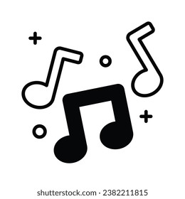 Music notes, song, melody or tune flat vector icon for musical apps and websites, trendy design