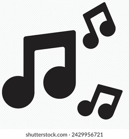 Music notes, song, melody or tune flat vector icon for musical apps and websites