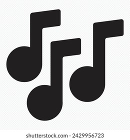 Music notes, song, melody or tune flat vector icon for musical apps and websites