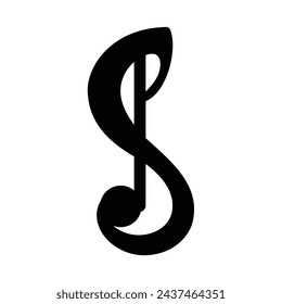 Music notes song melody or tune. black isolated white background