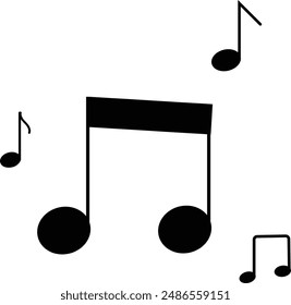 Music notes, song, melody or tune flat vector icon for musical apps and websites