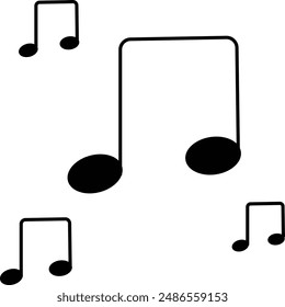 Music notes, song, melody or tune flat vector icon for musical apps and websites