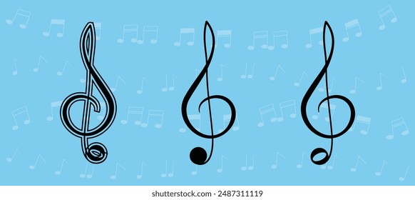 Music notes, song, melody or tune flat vector icon for musical apps and websites. Music icon. Music note icon. 