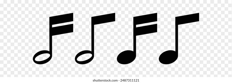 Music notes, song, melody or tune flat vector icon for musical apps and websites. Music icon. Music note icon. 